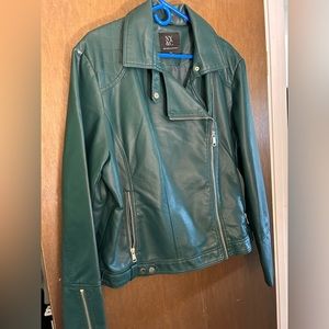 Green Faux Leather Jacket XXL NY & Co.